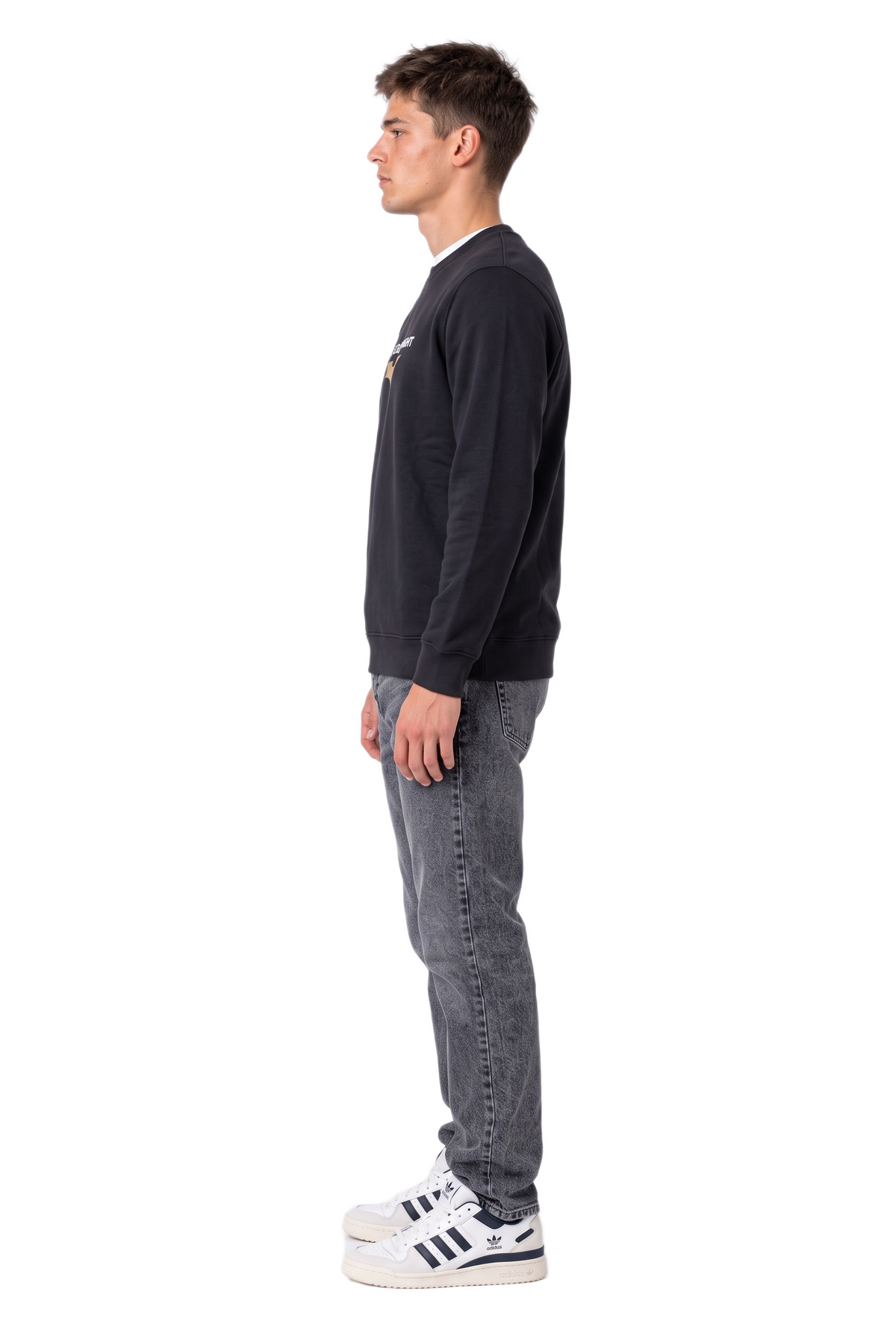 Men's Dark Knight Black Graphic Sweatshirt | Cotton Brushed Fleece Crew Neck PulloverProduct DescriptionStay warm and celebrate the legendary Dark Knight
