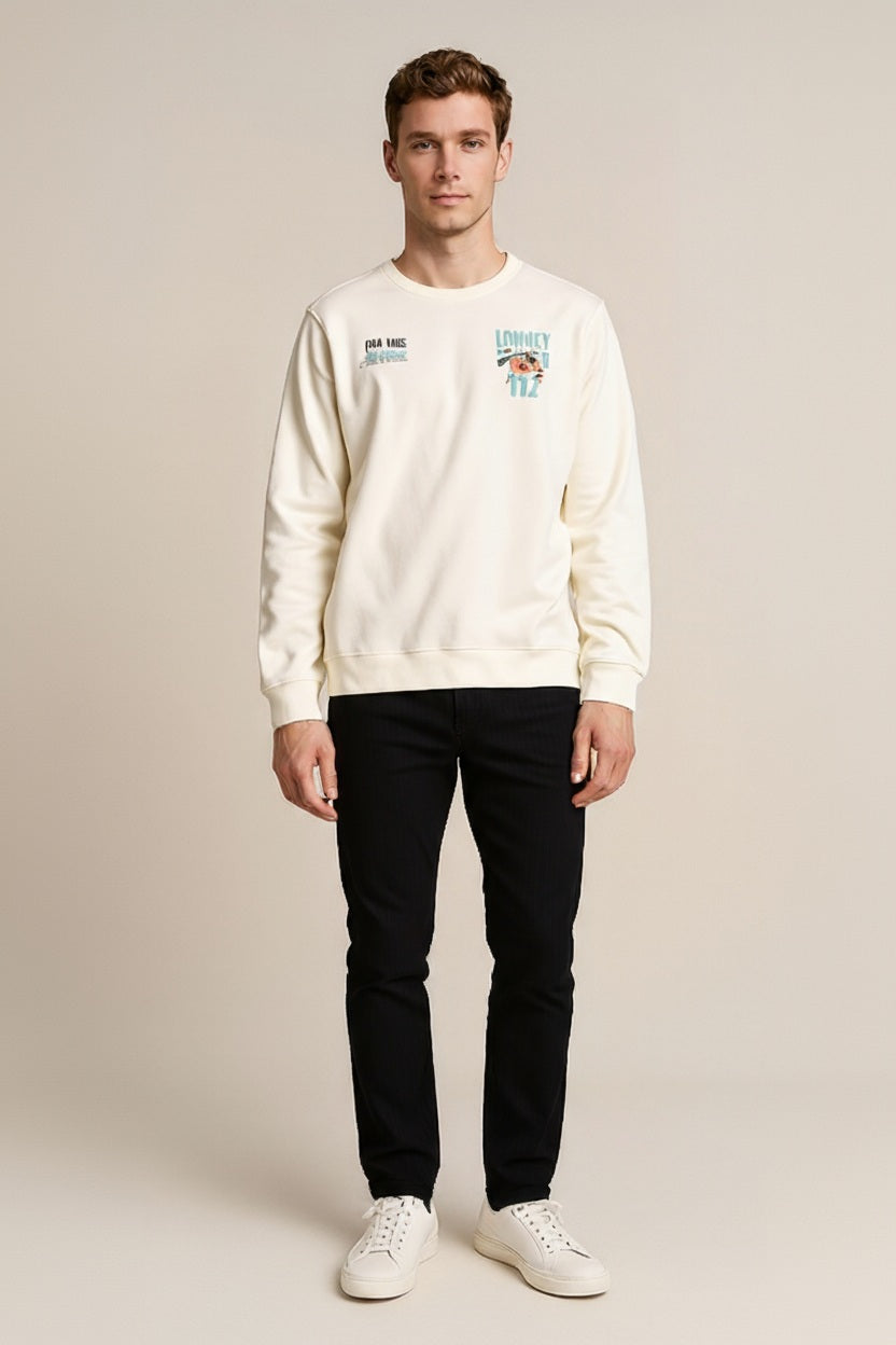 Ocatve Men Graphic Round Neck Sweatshirt