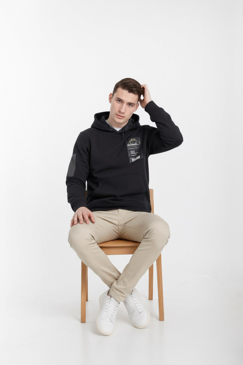Octave Men Printed Hooded Sweatshirt