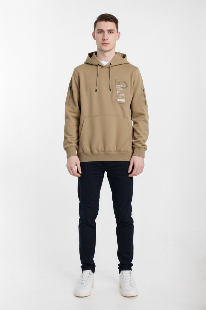 Octave Men Printed Hooded Sweatshirt