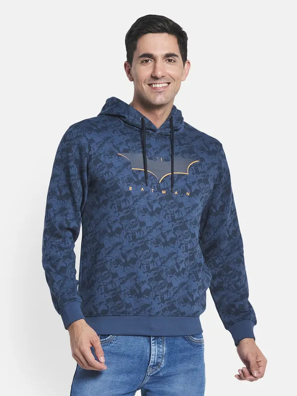 Men Blue Printed Sweatshirt