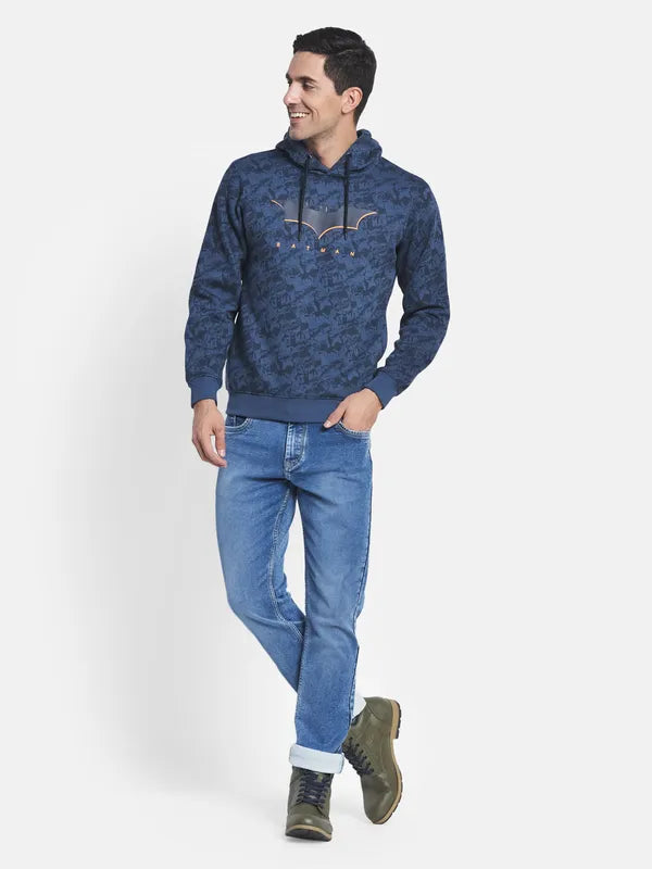 Men Blue Printed Sweatshirt