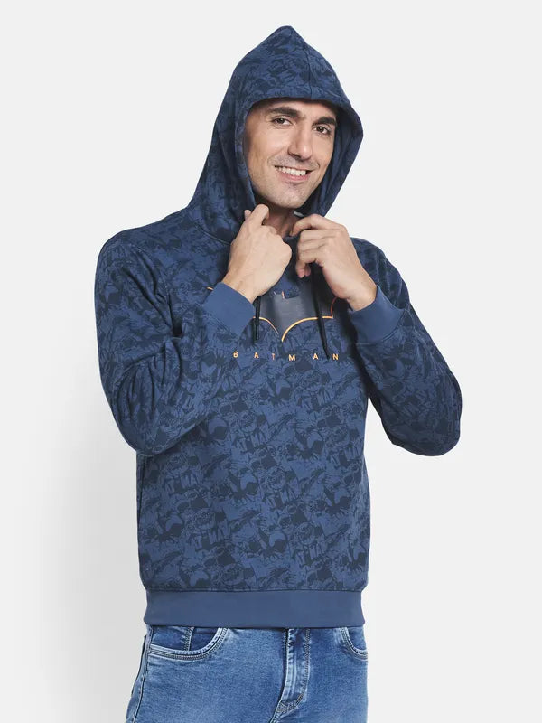 Men Blue Printed Sweatshirt