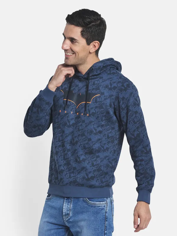 Men Blue Printed Sweatshirt