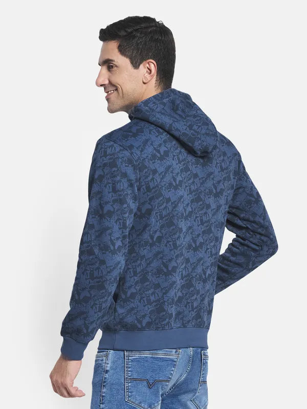 Men Blue Printed Sweatshirt