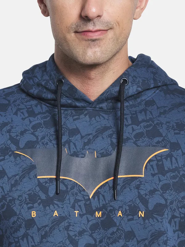 Men Blue Printed Sweatshirt