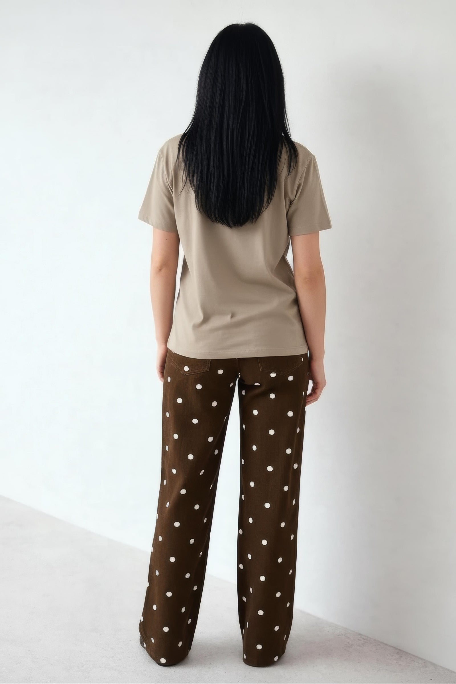 Women Sand Printed Round Neck T-Shirt