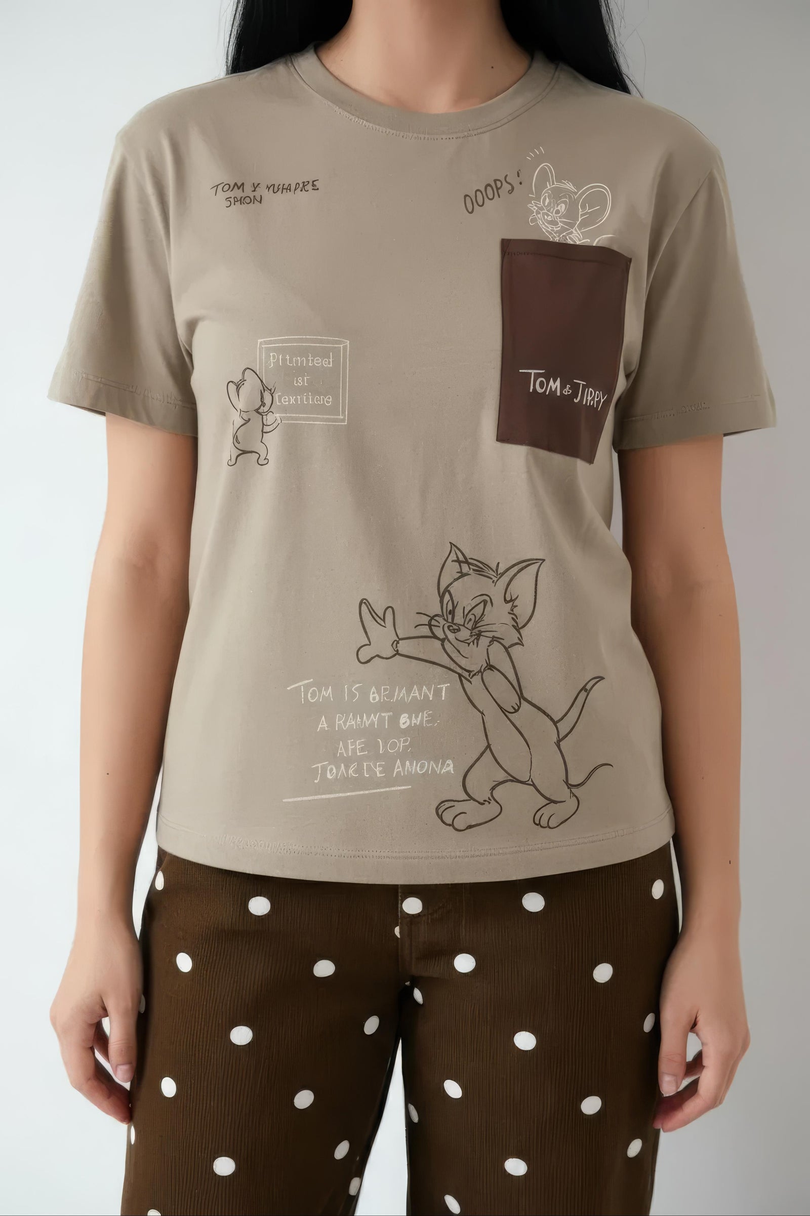 Women Sand Printed Round Neck T-Shirt