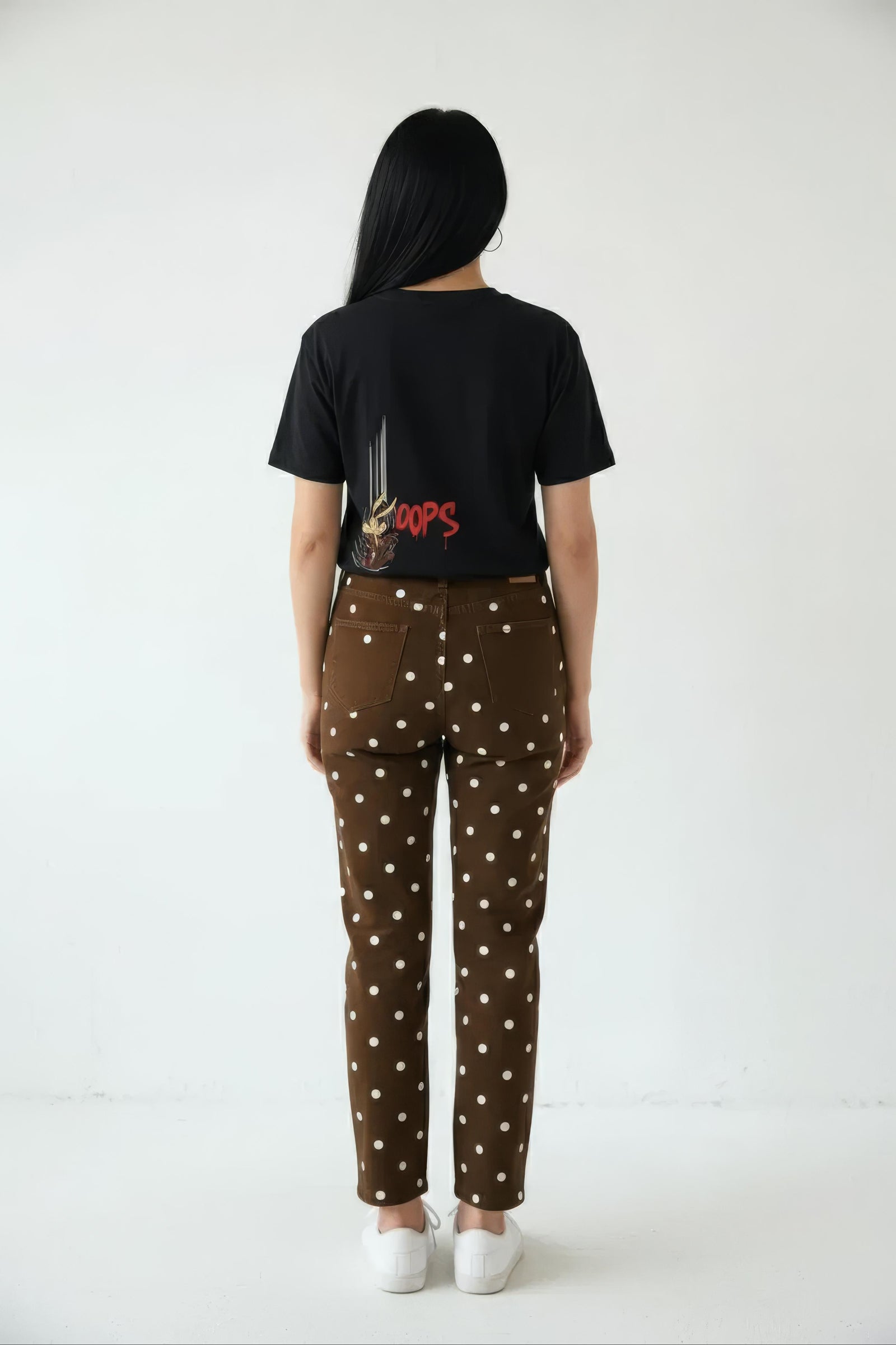 Women Black Printed Round Neck T-Shirt