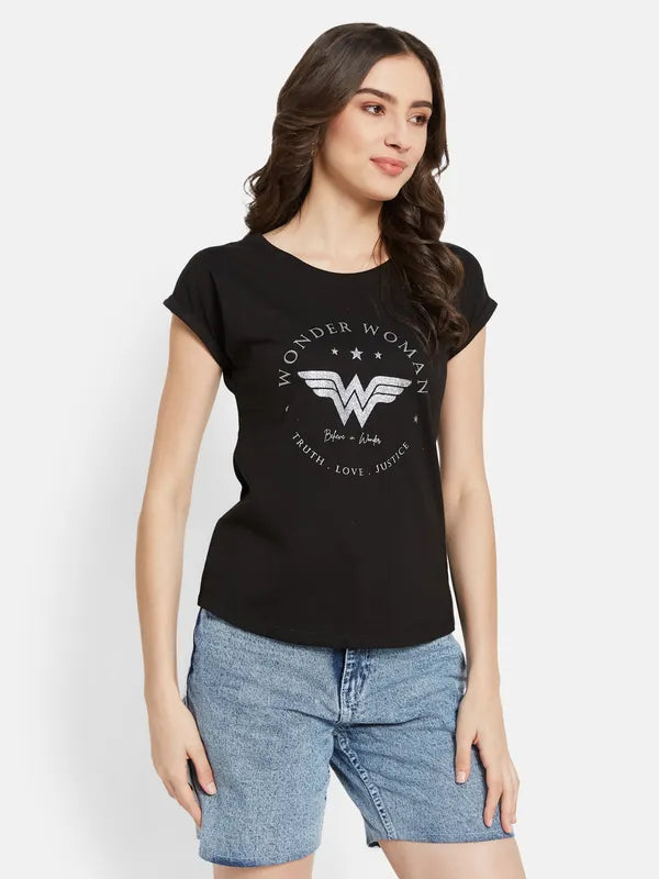 Warner Bros Wonder Woman Typographic Print T-Shirt