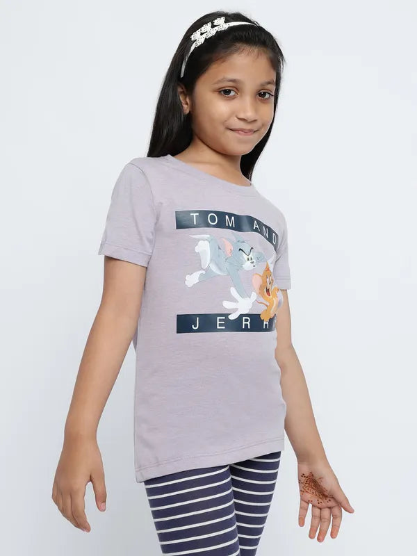 Mettle Girls Tom  Jerry Printed Cotton T-Shirt