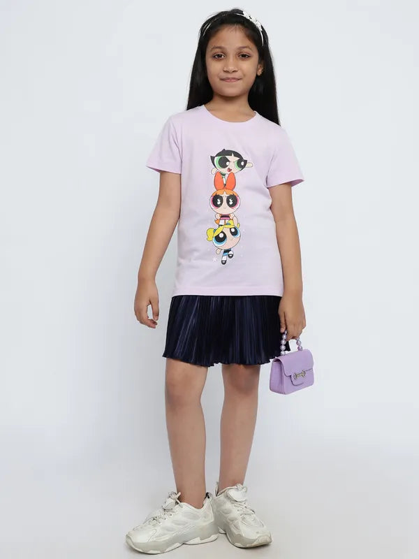 Mettle Girls Powerpuff Girls Printed Cotton T-Shirt