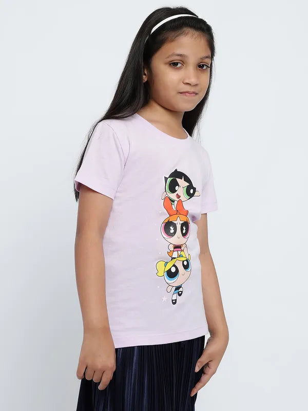 Mettle Girls Powerpuff Girls Printed Cotton T-Shirt