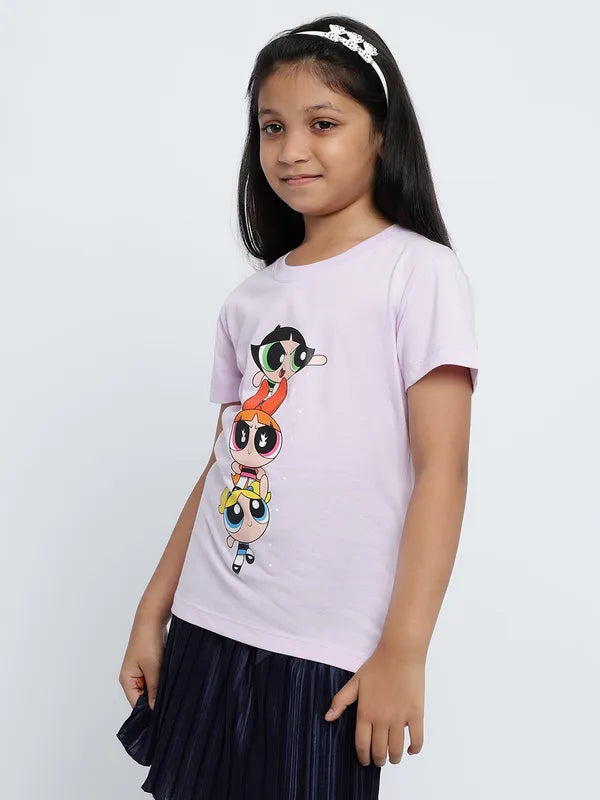 Mettle Girls Powerpuff Girls Printed Cotton T-Shirt