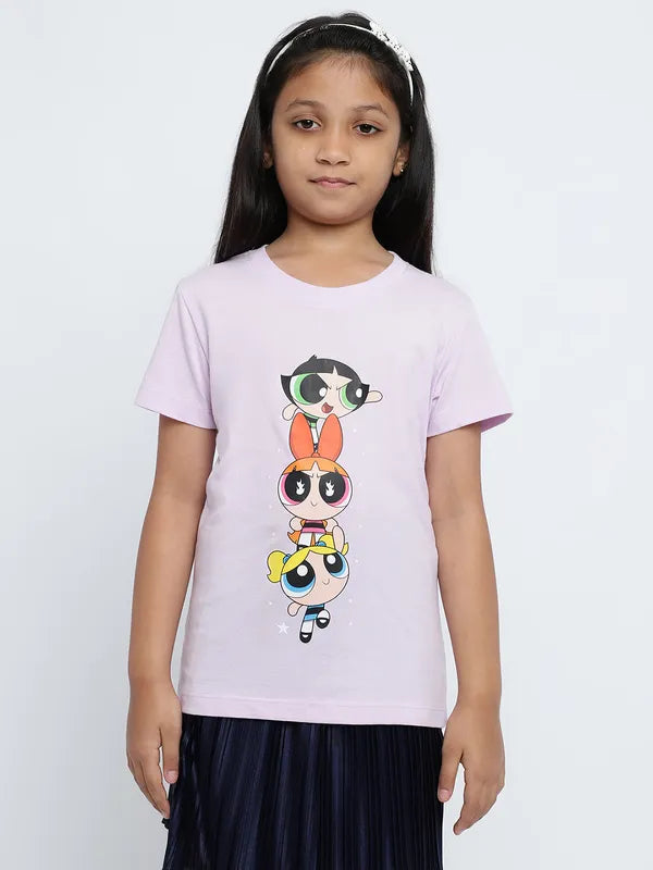 Mettle Girls Powerpuff Girls Printed Cotton T-Shirt