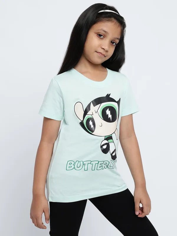 Mettle Girls Powerpuff Girls Printed Cotton T-Shirt