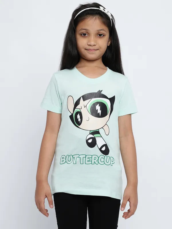 Mettle Girls Powerpuff Girls Printed Cotton T-Shirt