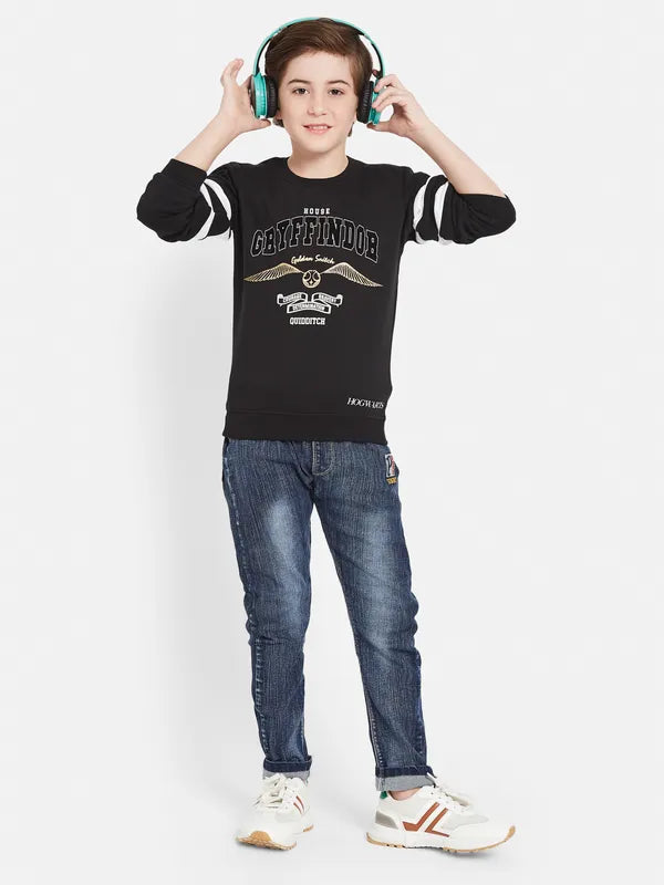 Octave Boys Typography Printed Fleece Sweatshirt