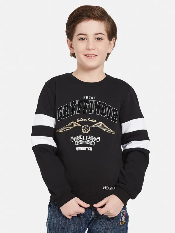 Octave Boys Typography Printed Fleece Sweatshirt