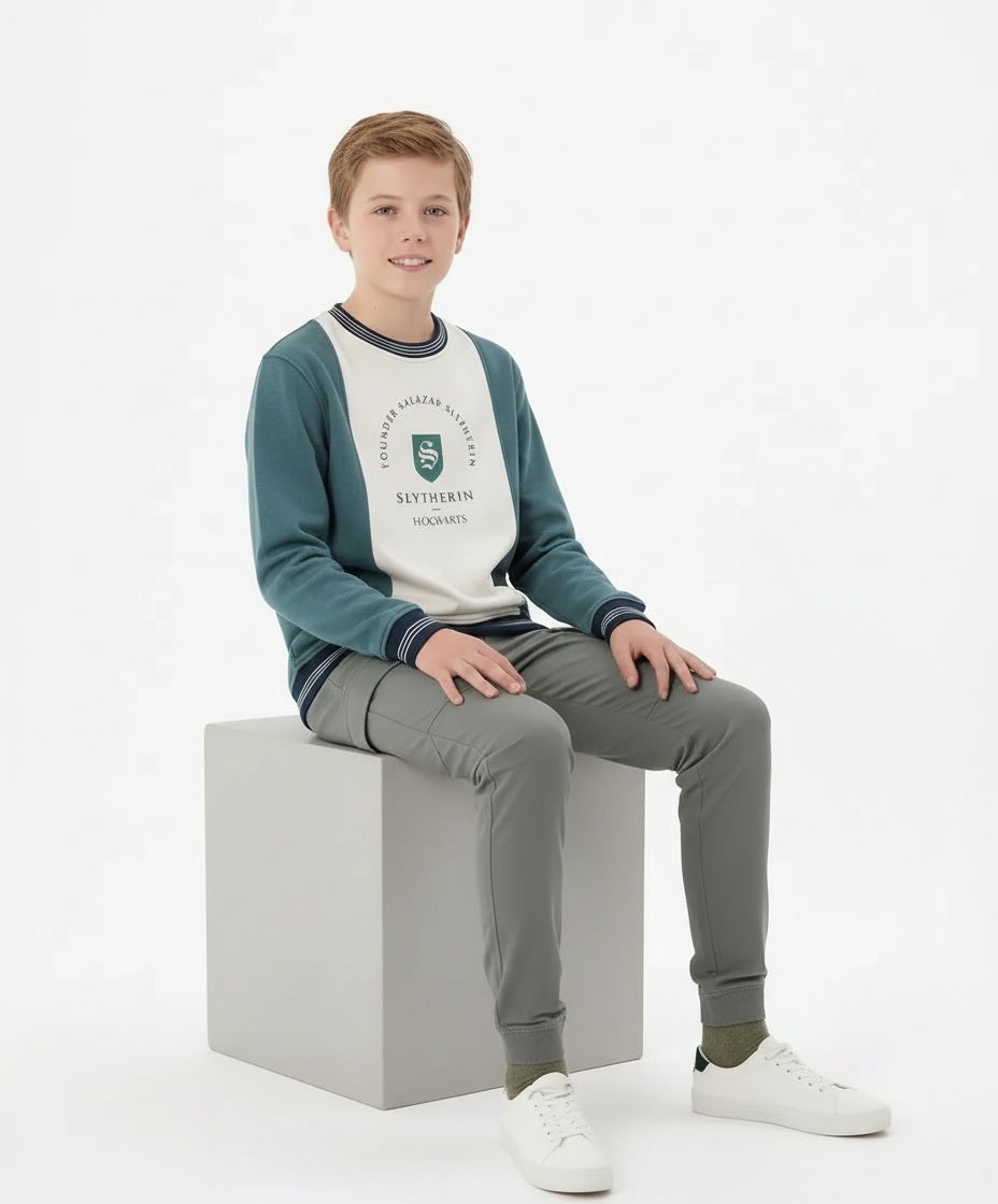 Boy Colourblocked Round Neck Sweatshirt