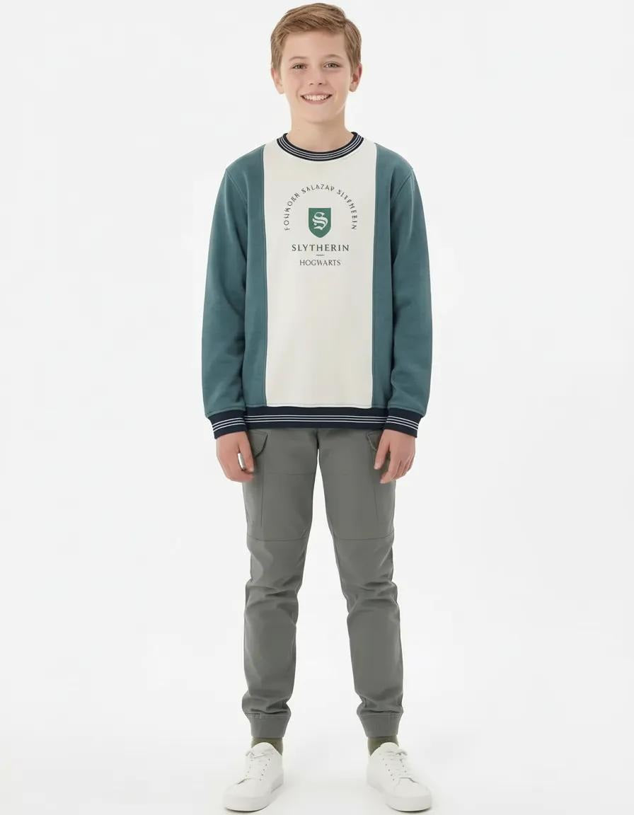 Boy Colourblocked Round Neck Sweatshirt