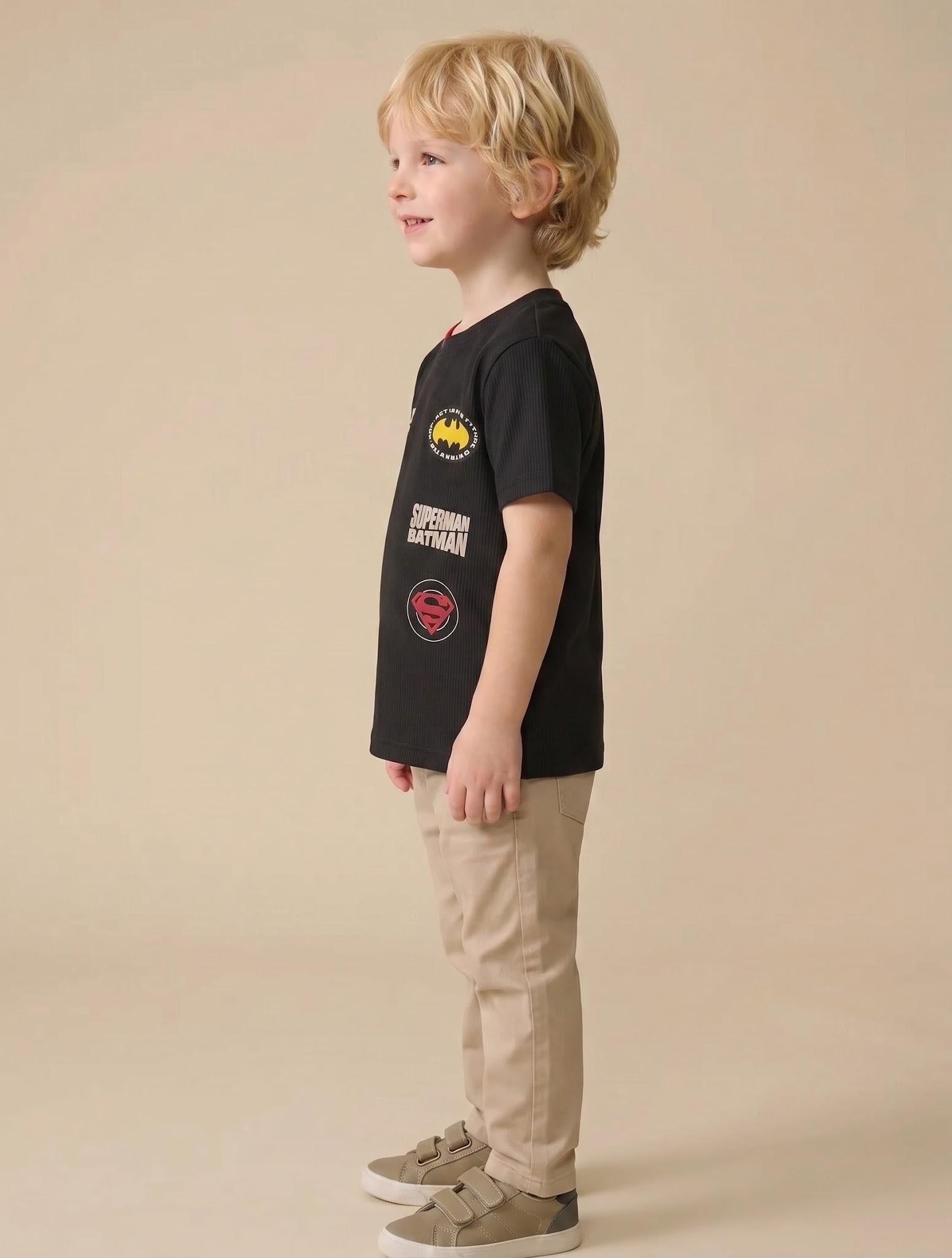 Boy Black Round Neck T-Shirt