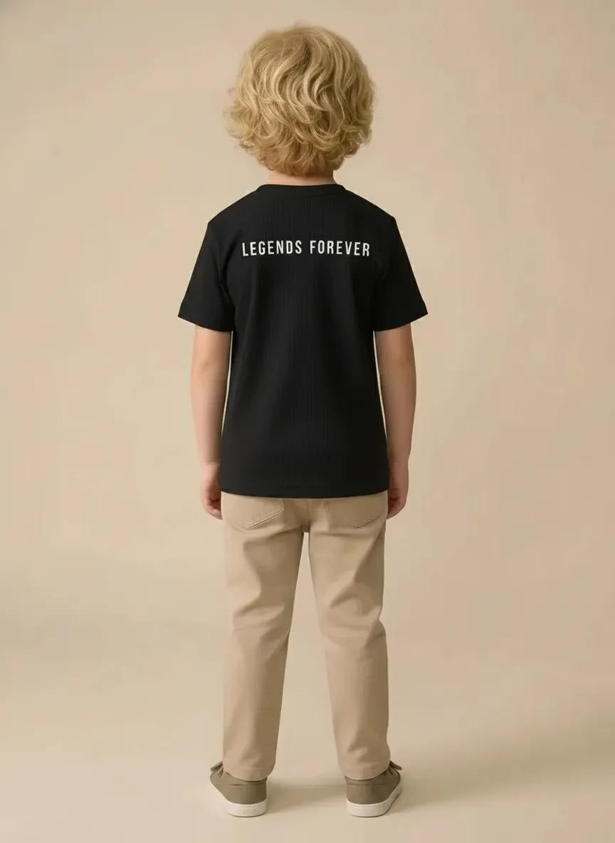 Boy Black Round Neck T-Shirt