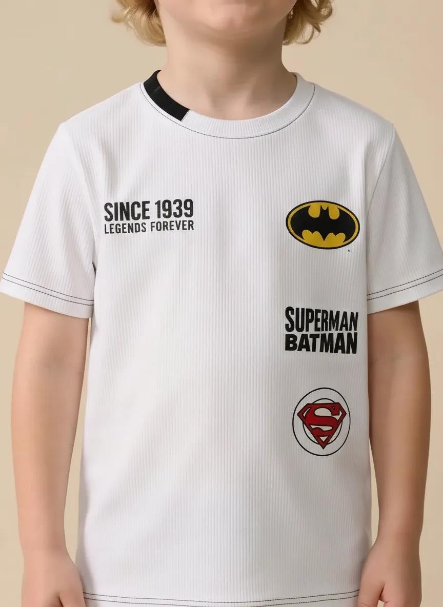 Boy Off White Round Neck T-Shirt