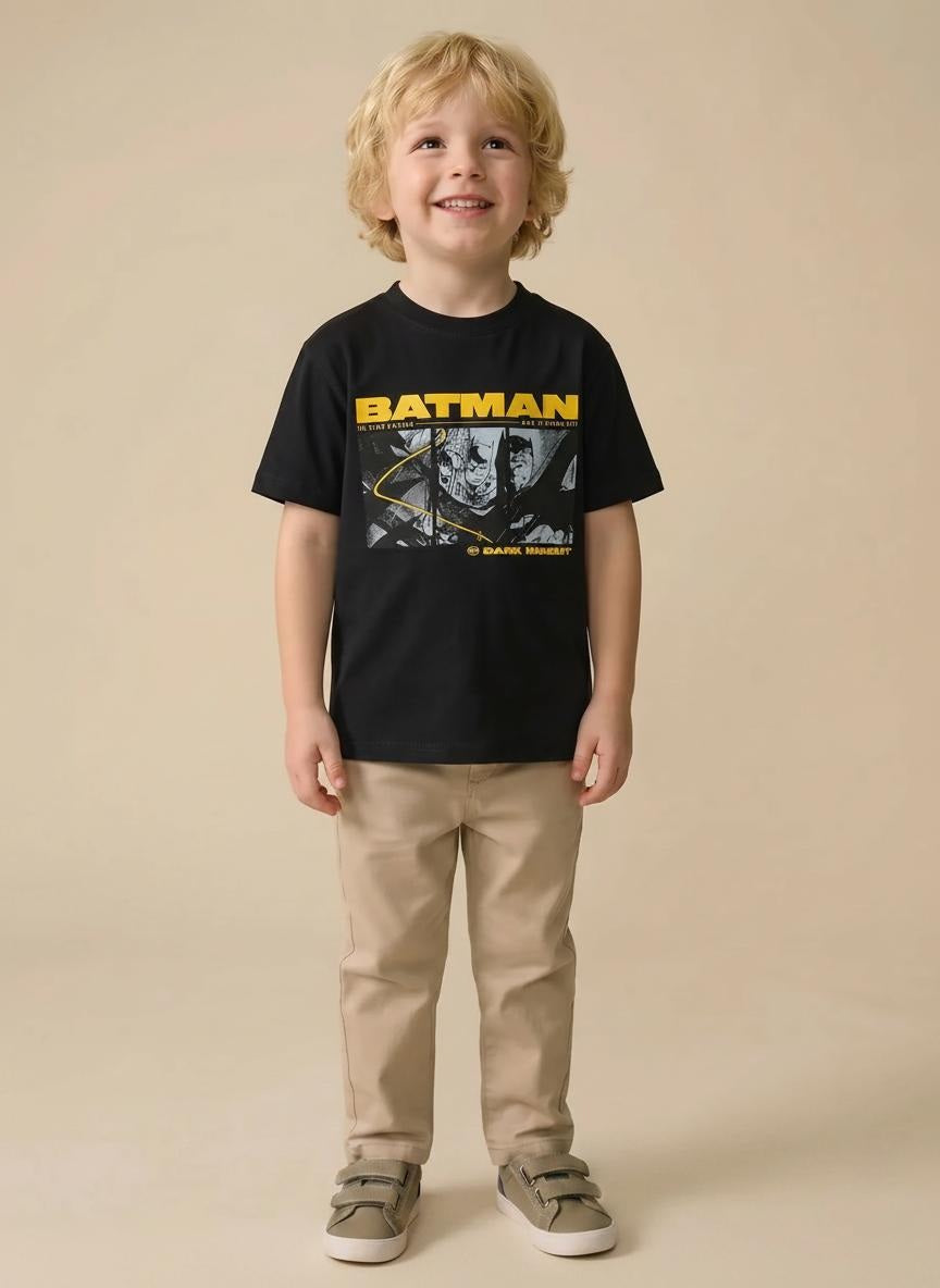 Boy Black Round Neck T-Shirt