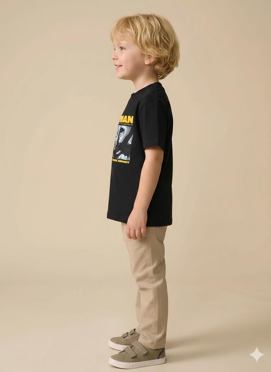 Boy Black Round Neck T-Shirt