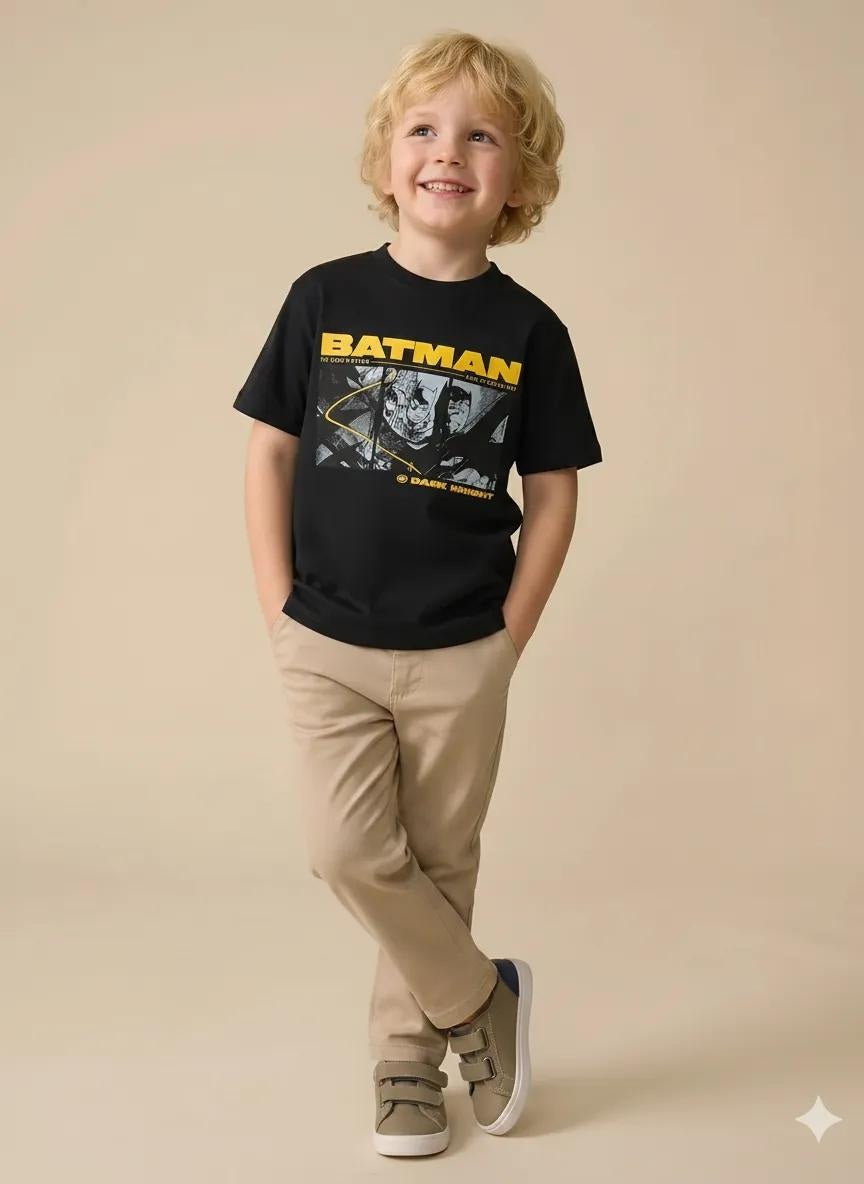 Boy Black Round Neck T-Shirt