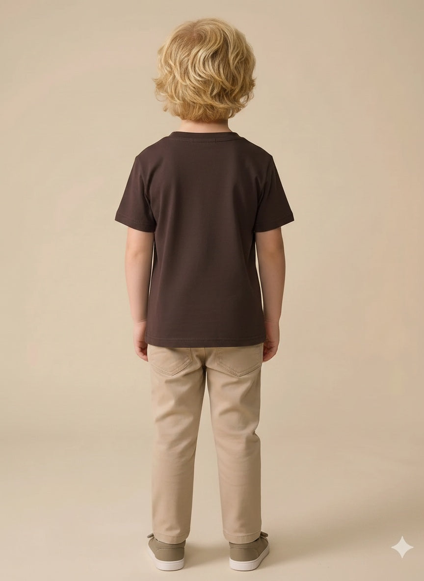 Boy Coffee Round Neck T-Shirt