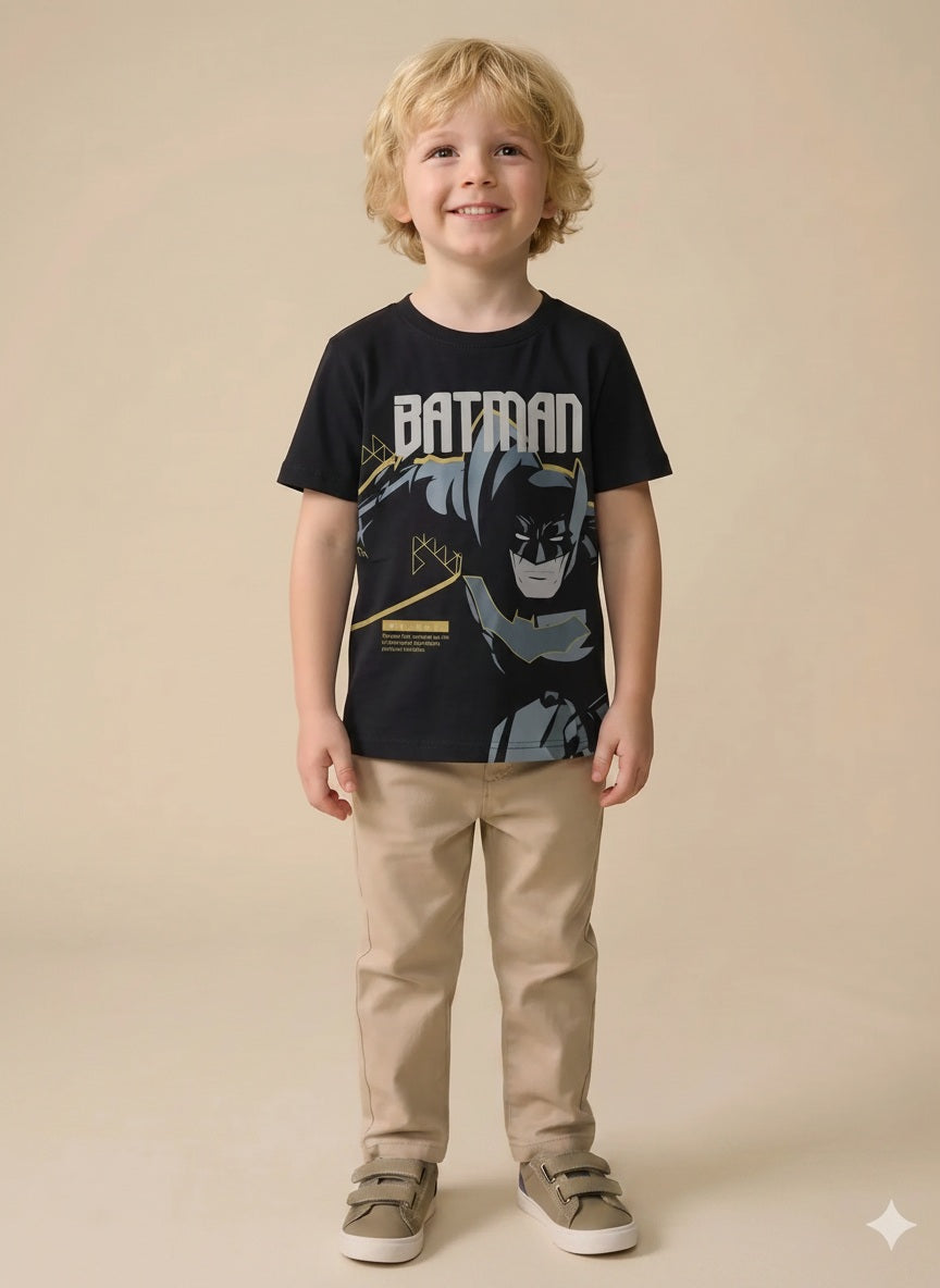 Boy Black Round Neck T-Shirt