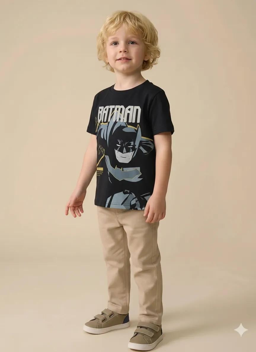 Boy Black Round Neck T-Shirt