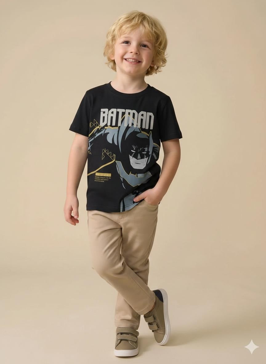 Boy Black Round Neck T-Shirt