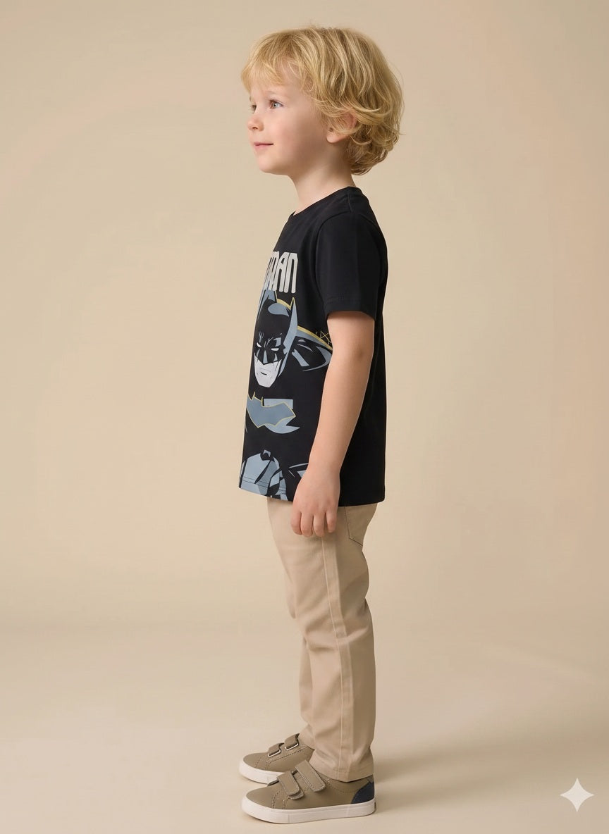 Boy Black Round Neck T-Shirt