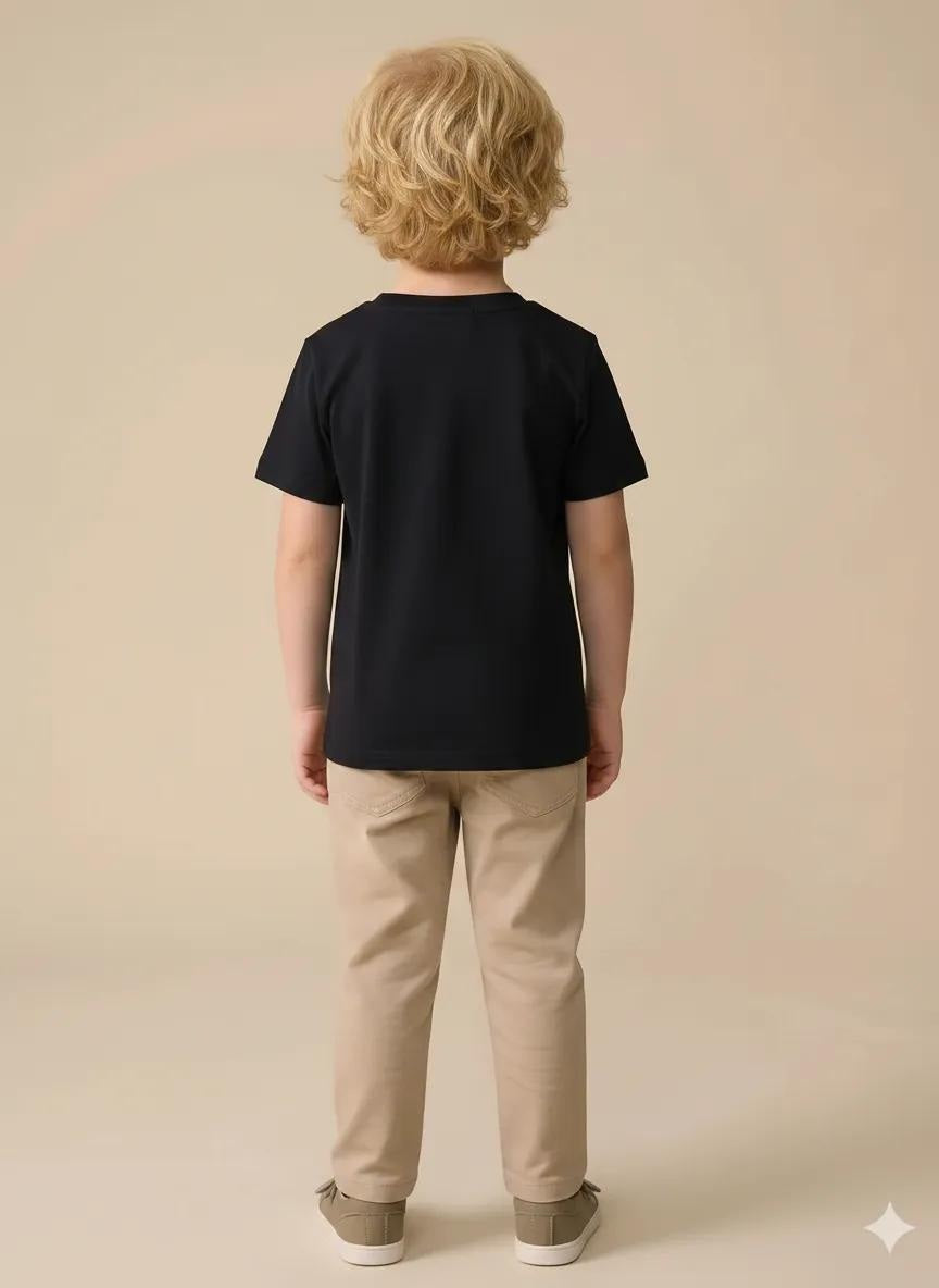 Boy Black Round Neck T-Shirt
