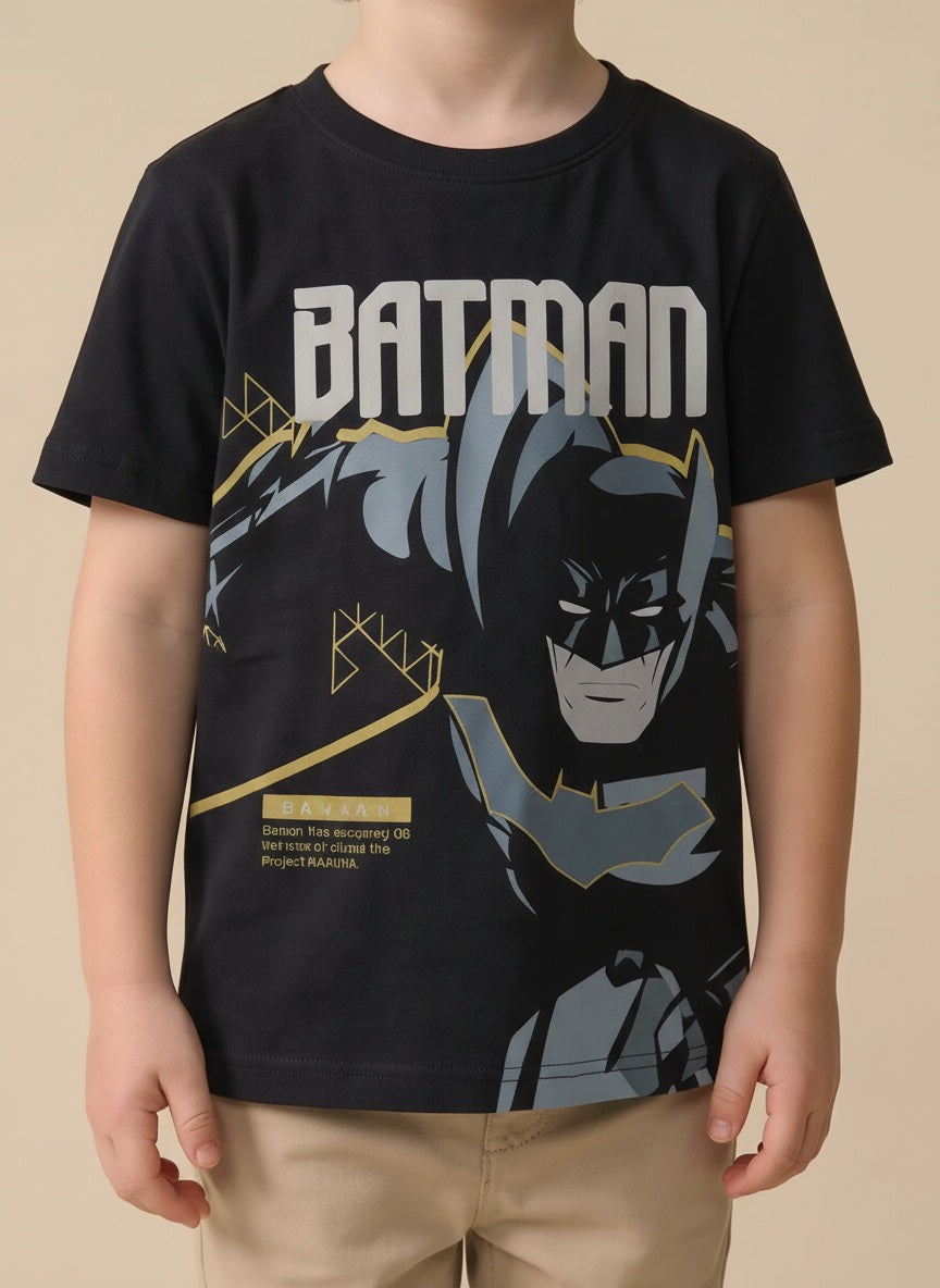 Boy Black Round Neck T-Shirt