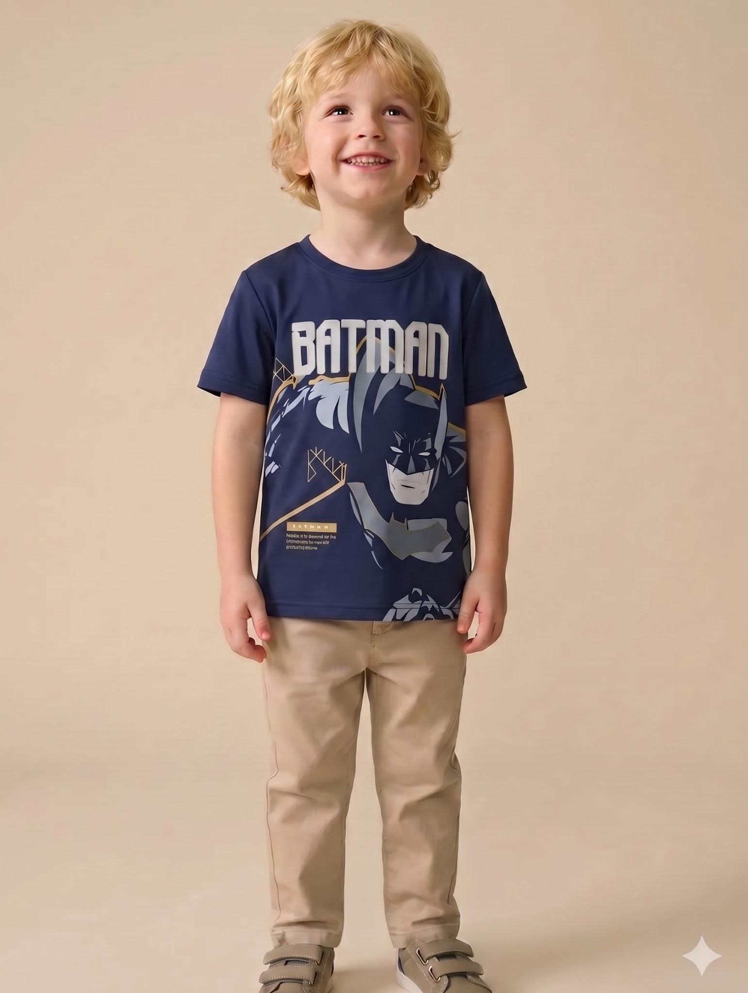 Boys Navy Batman Printed T-shirt