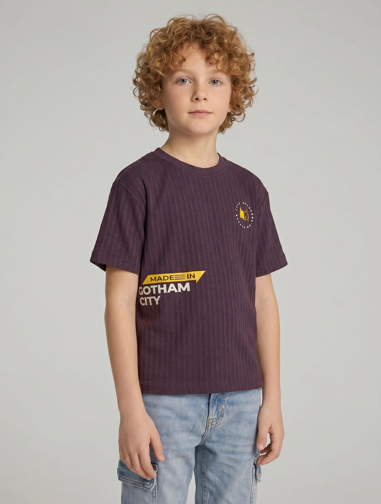 Boys Wine Batman Printed T-shirt