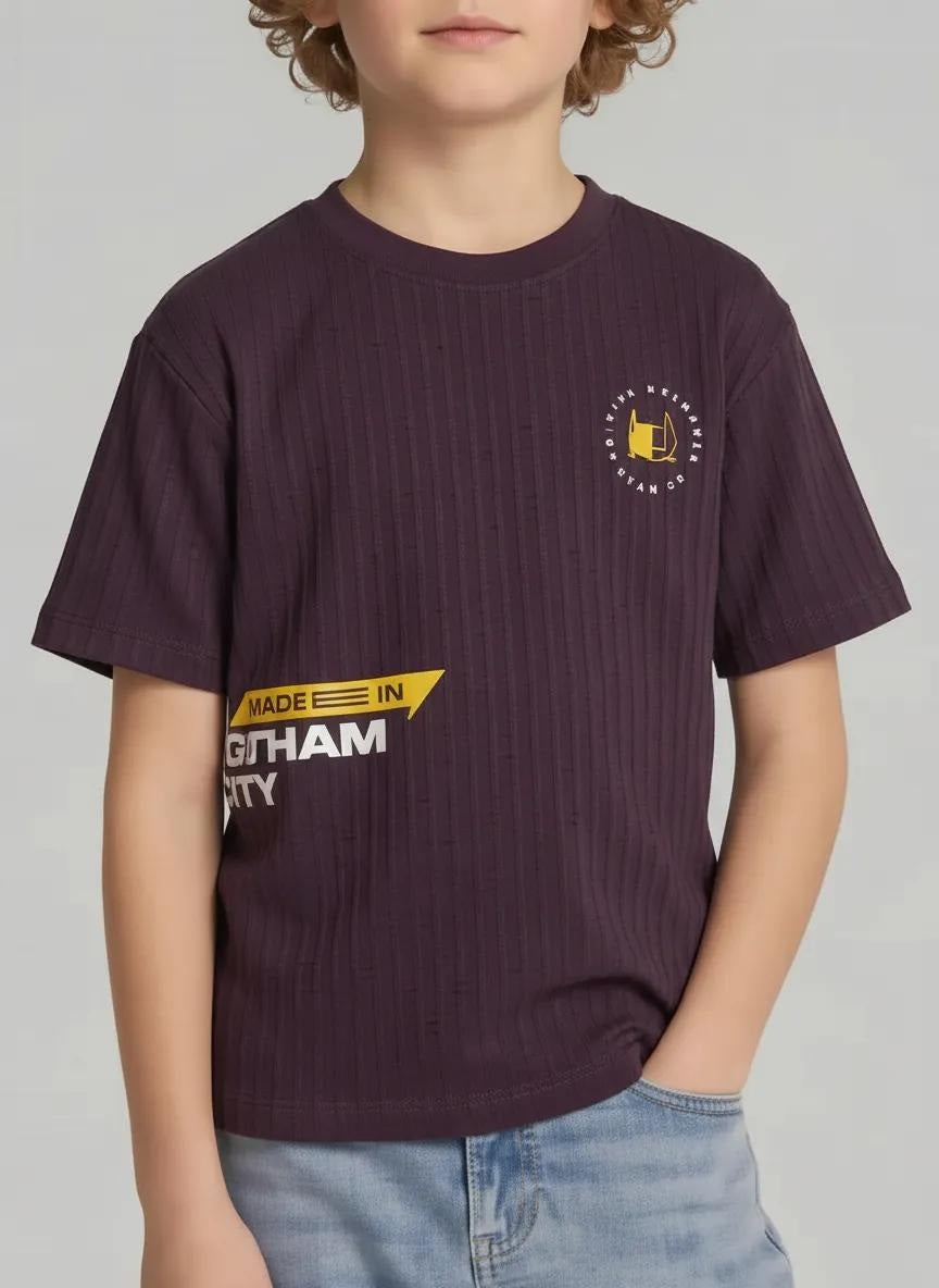 Boys Wine Batman Printed T-shirt