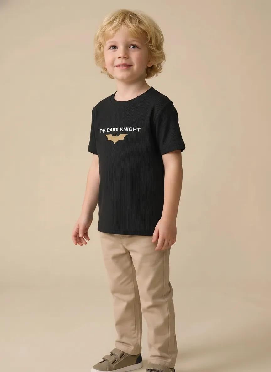 Boy Black Round Neck T-Shirt