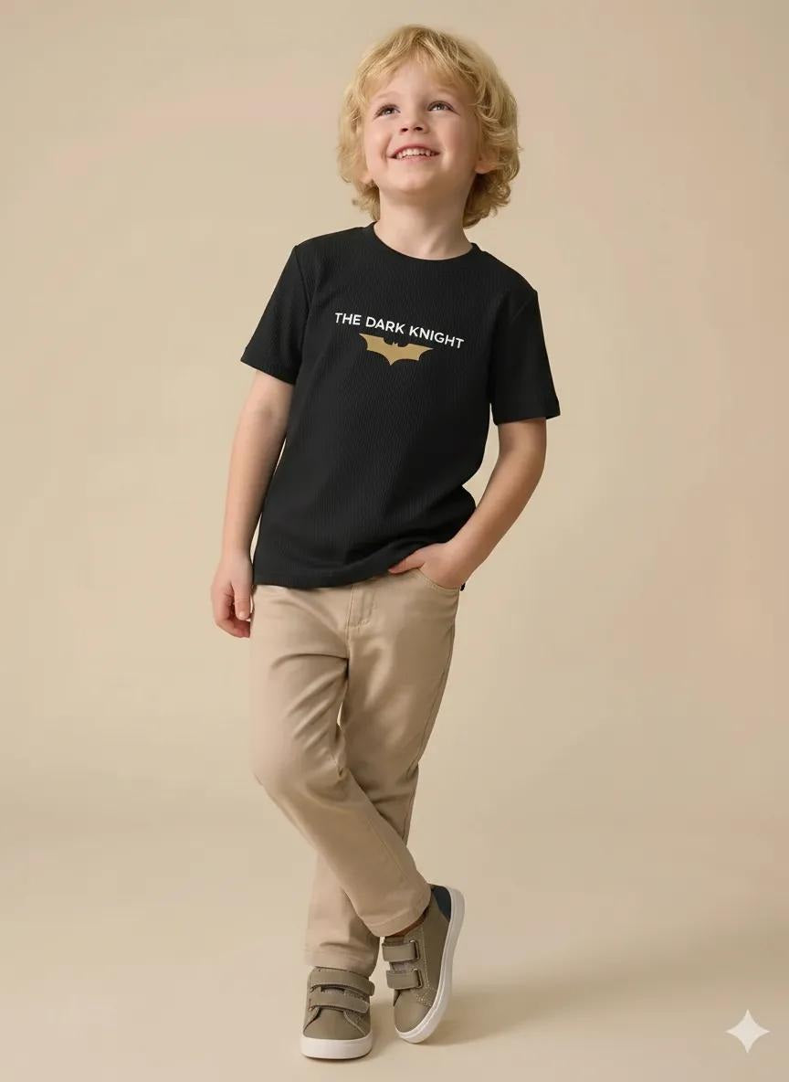 Boy Black Round Neck T-Shirt