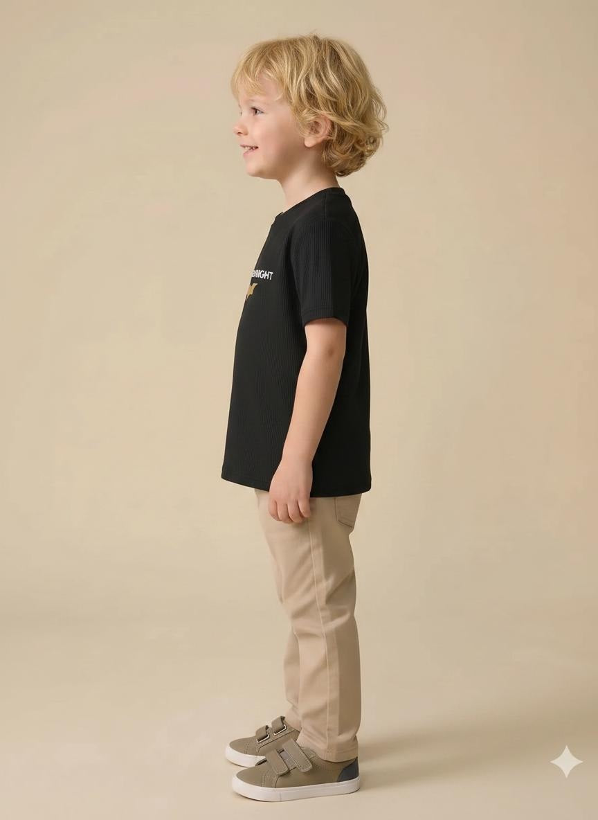 Boy Black Round Neck T-Shirt