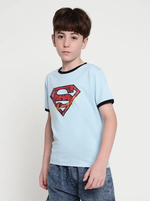 Octave Boys Round Neck Superman Printed T-Shirt