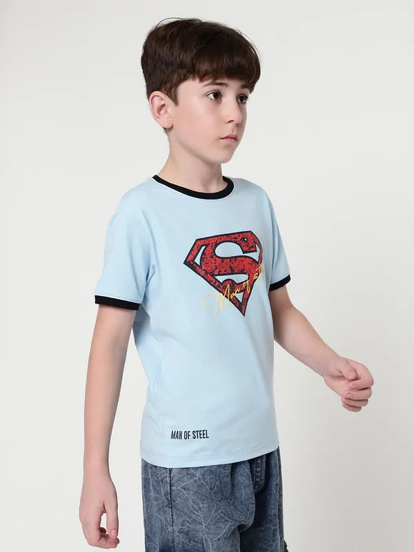 Octave Boys Round Neck Superman Printed T-Shirt