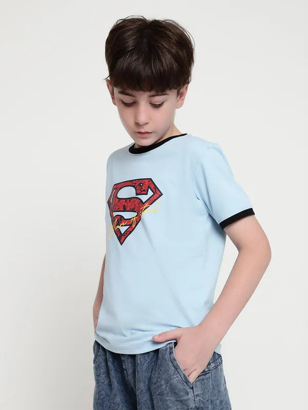 Octave Boys Round Neck Superman Printed T-Shirt