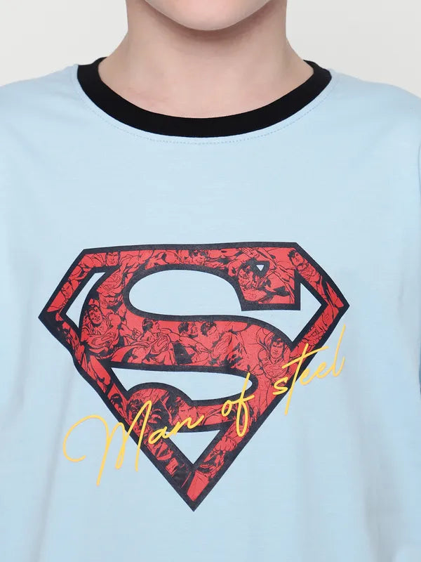 Octave Boys Round Neck Superman Printed T-Shirt