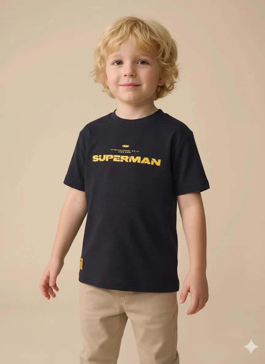 Boy Navy Round Neck T-Shirt