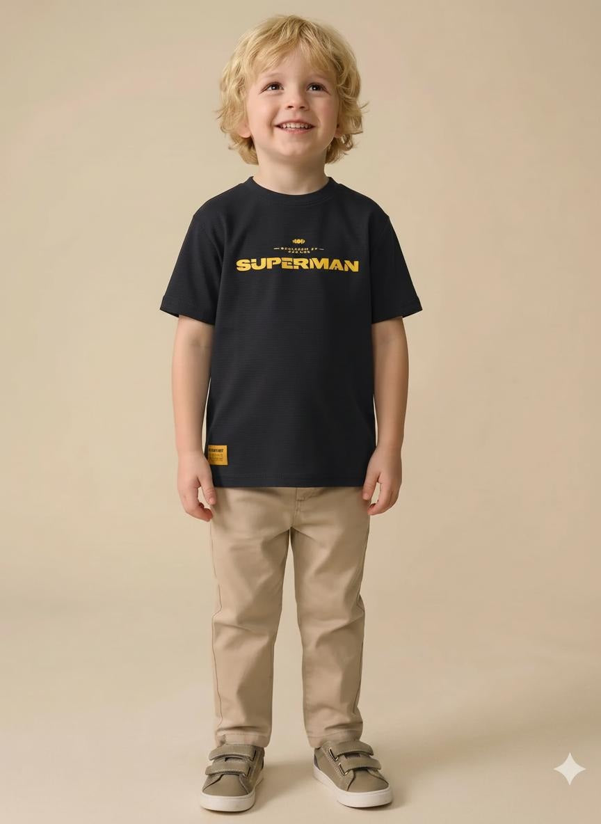 Boy Navy Round Neck T-Shirt